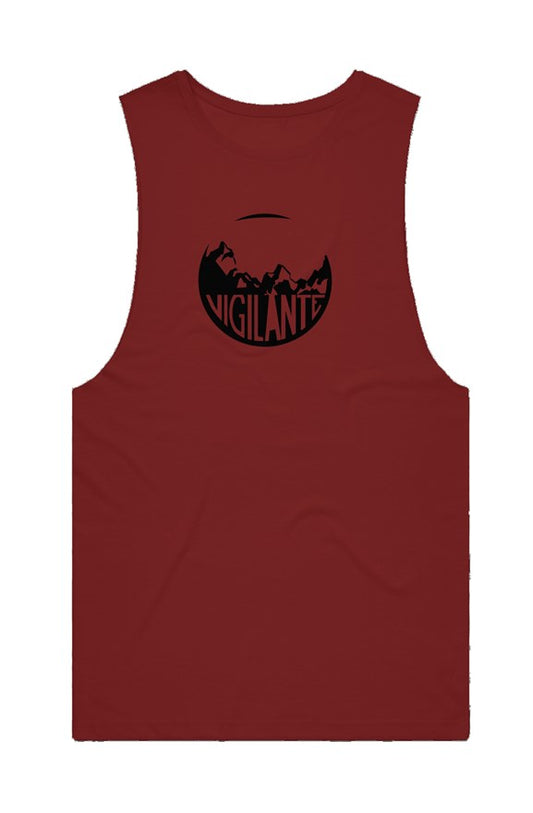 VA Mountain Logo Athlete Tank - Dark Red