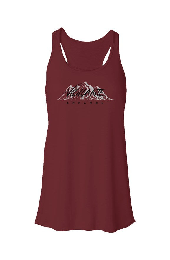 Retro Flowy Racerback Tank - Maroon