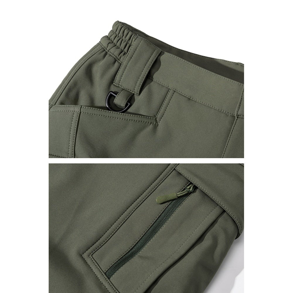 Fleece Lined Softshell Cargo Hiking Pants