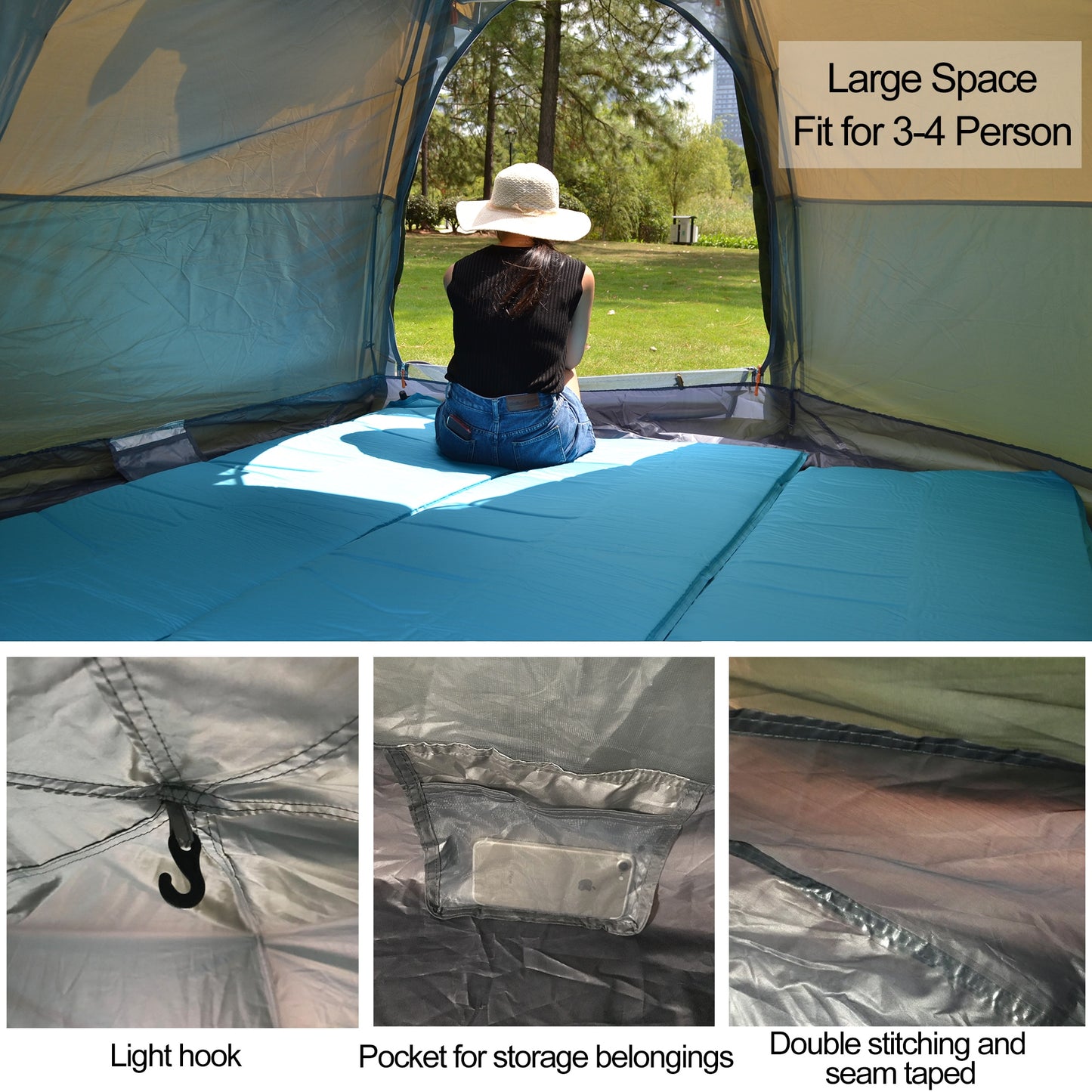 Four Person 3 Season Dome Easy Setup Tent