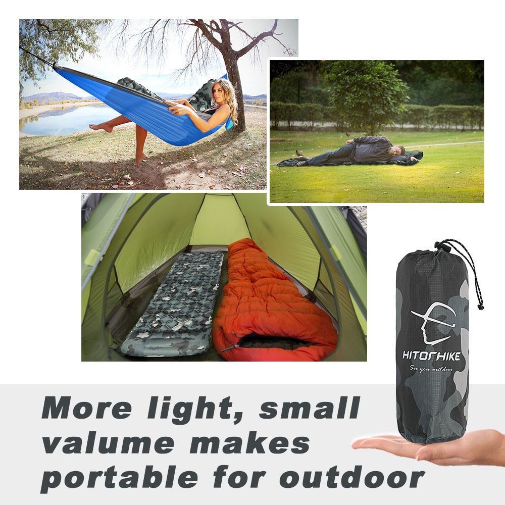 Fast Fill Air Camping Mat w/ Inflatable Pillow Cushion