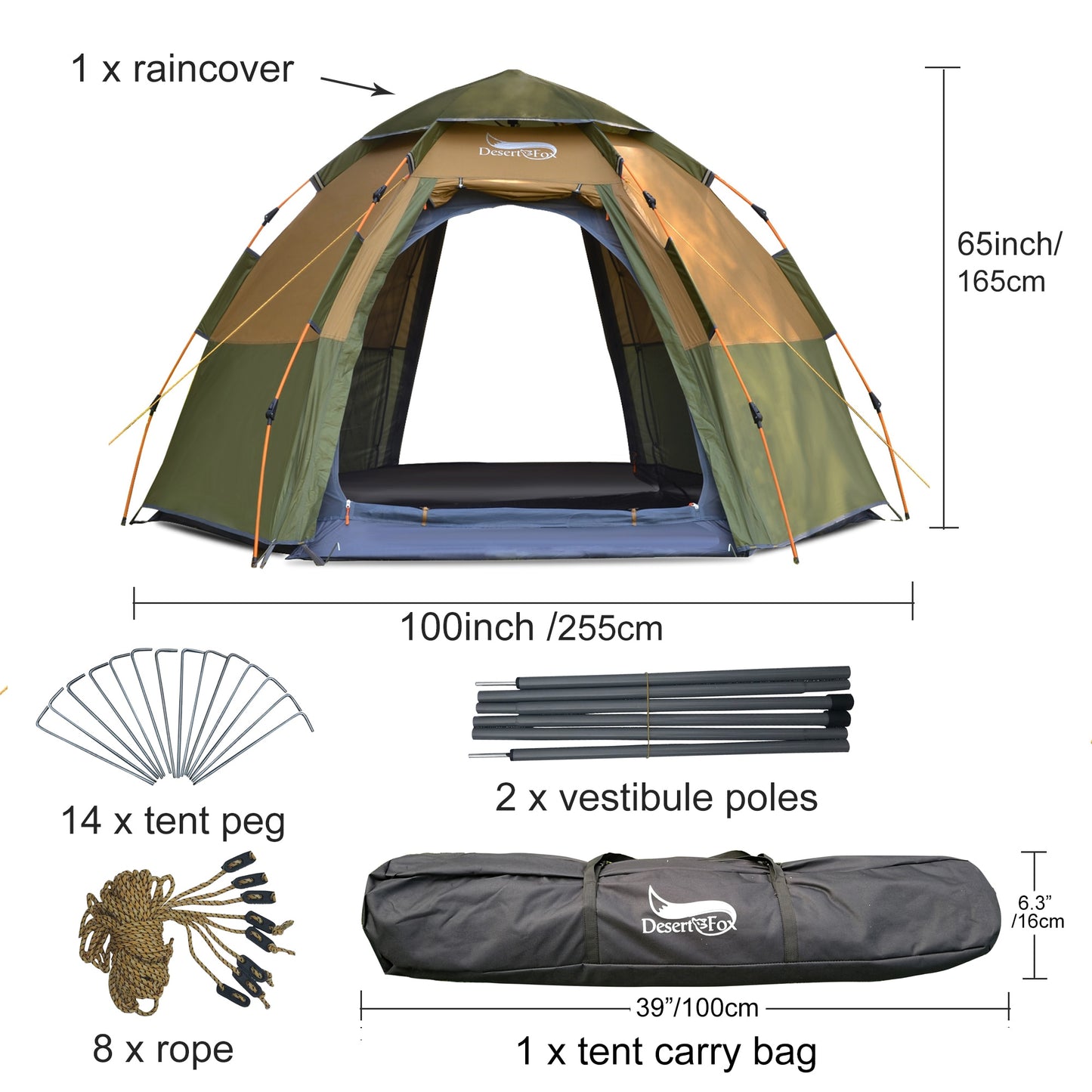 Four Person 3 Season Dome Easy Setup Tent