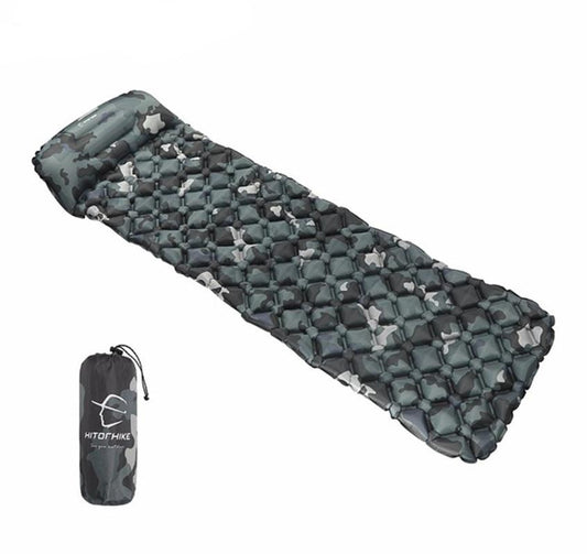 Fast Fill Air Camping Mat w/ Inflatable Pillow Cushion