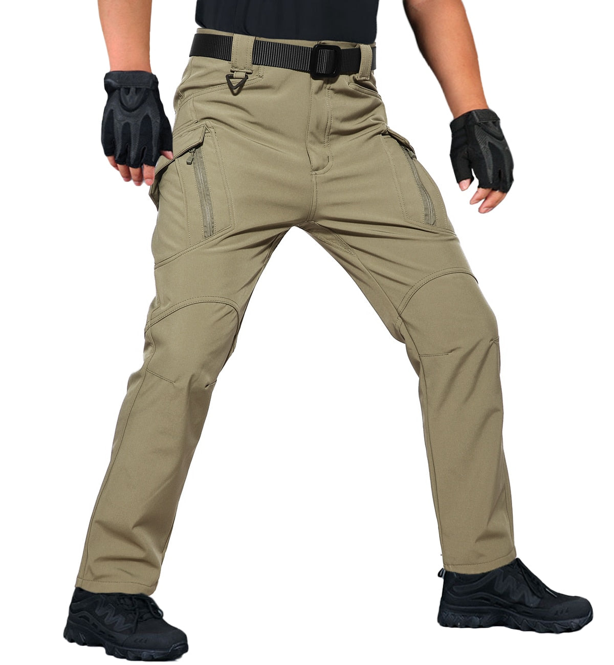 Fleece Lined Softshell Cargo Hiking Pants